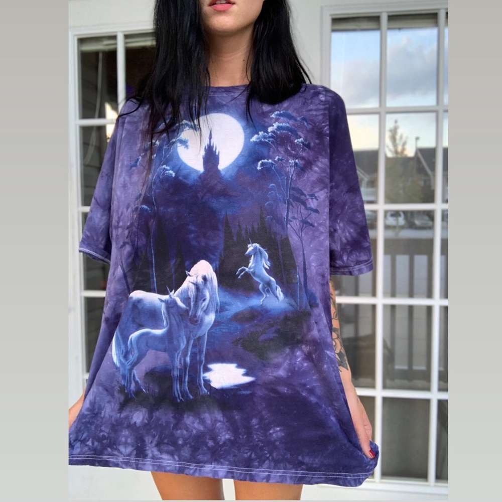 Vintage magical trashy Unicorn tie dye Teeshirt